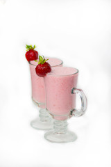 Milk strawberry cocktail