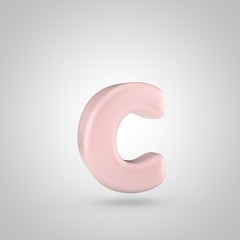 Millennium Pink color letter C lowercase isolated on white background