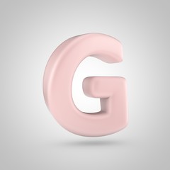 Millennium Pink color letter G uppercase isolated on white background