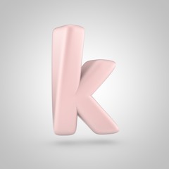 Millennium Pink color letter K lowercase isolated on white background