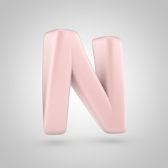 Millennium Pink color letter N uppercase isolated on white background