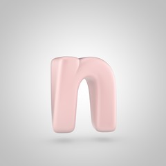Millennium Pink color letter N lowercase isolated on white background
