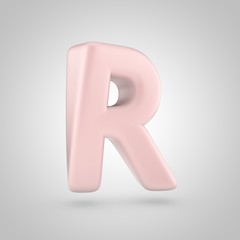 Millennium Pink color letter R uppercase isolated on white background