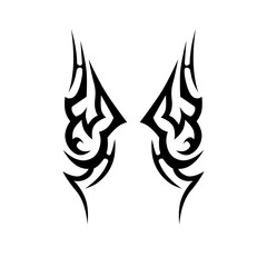 Tattoo tribal vector design. Sketched simple isolated vector. Tattoo design for girl, woman and man. Abstract tribal tattoo pattern. 