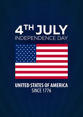 American Independence Day. 4th July. Template background for greeting cards, posters, leaflets and brochure. Vector illustration.
