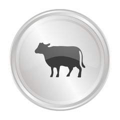 Kuh - Verchromter Button