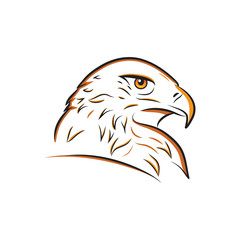 Eagle head outline vector illustration