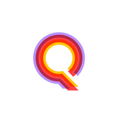 Letter Q logo with Colorful three line, real estate, apartment, condo, house, modern, digital, technology logotype