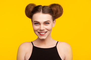Lovely woman with hairdo