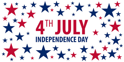Fototapeta premium American Independence Day. 4th July. Template background for greeting cards, posters, leaflets and brochure. Vector illustration.