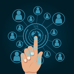 Technology touch. People web. Vector.
