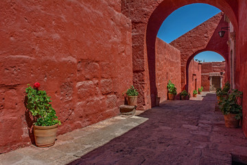 Fototapeta na wymiar Peru Arequipa santa catalina monastery alley B