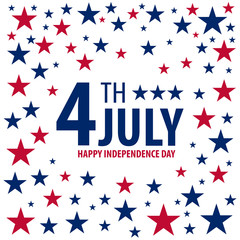 Fototapeta premium American Independence Day. 4th July. Template background for greeting cards, posters, leaflets and brochure. Vector illustration.