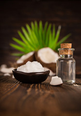 close-up of a coconut oil