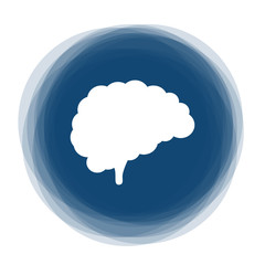 Abstract round button - brain - intelligent