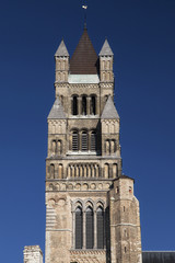 Fototapeta na wymiar Tower of the Bruges Cathedral