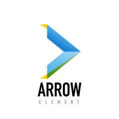 Vector arrow geometric design logo
