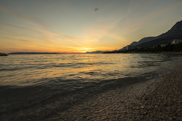 Beach in Makarska Rivera and Biokovo Natural Park in Croatia Europe