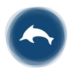 Abstract round button - dolphin