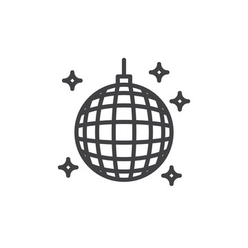 micrófono Marco de referencia En cantidad Disco ball line icon, outline vector sign, linear style pictogram isolated  on white. Night club symbol, logo illustration. Editable stroke. Pixel  perfect Stock Vector | Adobe Stock