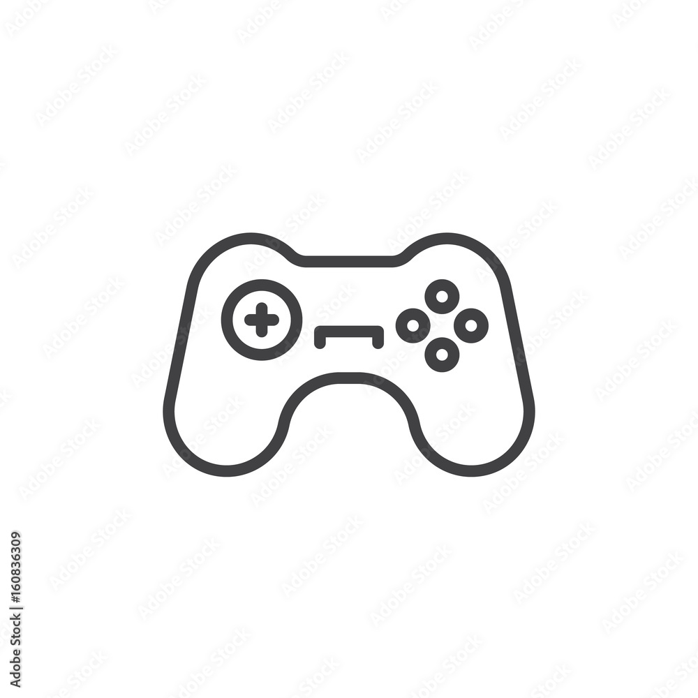 Wall mural gamepad line icon, outline vector sign, linear style pictogram isolated on white. symbol, logo illus