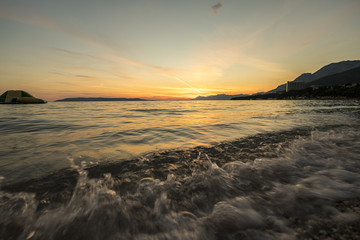 Beach in Makarska Rivera and Biokovo Natural Park in Croatia Europe