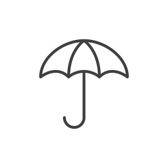 Umbrella line icon, outline vector sign, linear style pictogram isolated on white. Symbol, logo illustration. Editable stroke. Pixel perfect