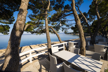 Beach in Makarska Rivera and Biokovo Natural Park in Croatia Europe