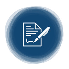 Abstract round button - sign document