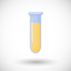 Tube with blood plasma vector flat icon