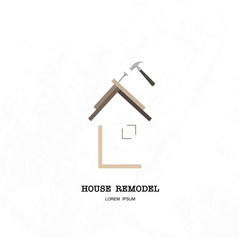 Fototapeta na wymiar House remodel concept logotype