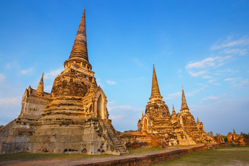 Fototapeta premium Wat Phra Si Sanphet temple in Ayutthaya Historical Park, a UNESCO world heritage site, Thailand