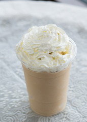 Cool coffee in clear glass