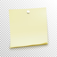 White sticky note isolated on background. Template for your projects.