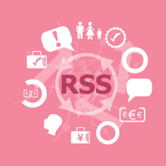 Text Rss. web design concept . Icons set. Flat pictogram. Sign and symbols for business, finance, shopping, communication, education