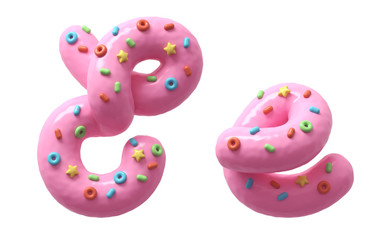 Pink cream with multi-colored sweets font