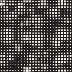 Modern Stylish Halftone Texture. Endless Abstract Background With Random Size Squares. Vector Seamless Chaotic Mosaic Pattern.