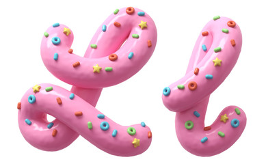 Pink cream with multi-colored sweets font