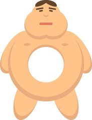 White man as a donut