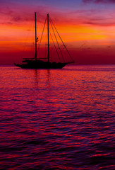 Sunset in Formentera. Balearic Islands. Spain
