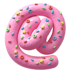 Pink cream with multi-colored sweets font