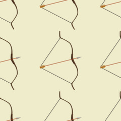 Bow and arrow pattern seamless flat style for web vector illustration