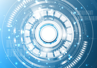 Technological digital abstract modern light spot hud interface background vector