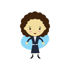 cute happy little woman - adorable girl cartoon vector