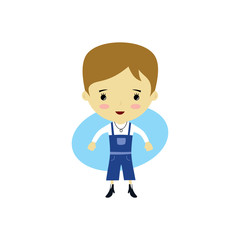 cute happy little woman - adorable girl cartoon vector