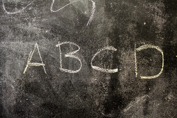 Blackboard with alphabet