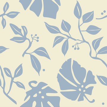  seamless vector wallpaper with plants