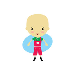 cute happy little woman - adorable girl cartoon vector