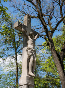  Old statue on grave in the Lychakivskyj cemetery