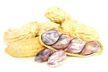 Boiled peanuts isolated